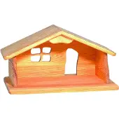 Ostheimer Puppenhaus aus massivem Erlen- oder Eschenholz, 54x35x30 cm, für Kinder ab 3 Jahren