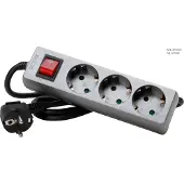 Kopp 129743008 Steckdosenleiste mit Schalter 3fach Titan Schutzkontakt