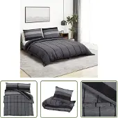 The Living Store Bettwäsche-Set Dunkelgrau 225x220 cm Baumwolle