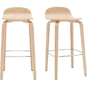 Miliboo - Skandinavischer Barhocker aus Eichenholz H68 cm (2er-Set) OBRA