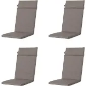 Madison - Gartenstuhlauflage High Back Manchester taupe - Ca. 120x50 cm - 4er-Set