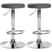 CLP 2er Set Barhocker Ponte Kunstleder höhenverstellbar und drehbar grau Material Gestell Metall in Chromoptik