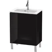 Duravit L-Cube Waschtischunterbau stehend, Compact, 2 Auszüge, 620x704x391mm, LC667304040, Farbe: Schwarz Hochglanz Lack