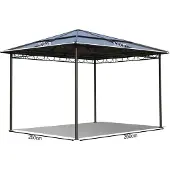 Quick Star Metall Garten Hardtop Pavillon 3x3m Doppelstegplatten Polycarbonat Dach Partyzelt Pergola