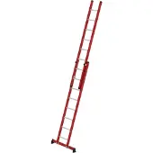 MUNK Günzburger Steigtechnik Munk Sprossen-Schiebeleiter 2-teilig GFK/Alu mit nivello-Traverse 2x8 Sprossen