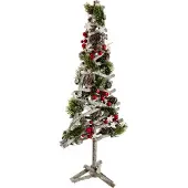 FÉÉRIC LIGHTS AND CHRISTMAS Künstlicher Weihnachtsbaum gekleidet, rot und silber, 57 cm -