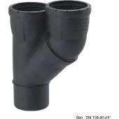 Geberit Silent-Pro Parallelabzweig 45 Grad d 110mm, d1 110mm 393557141