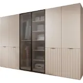 Bettso Satz von 3 modularen Schränken SANDBOX 2X NOVA Beige + FLUTES