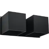 Sollux Wandleuchte QUAD 2 schwarz 2xG9 8W Aluminium 11x12x26cm
