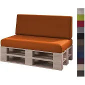 Sunnypillow 2er Palettenkissen Set mit abnehmbarem Bezug Sitzkissen + Rückenkissen | Orange |