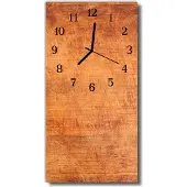Tulup Glasuhr Wanduhr Küchenuhr Echt-Glas 30x60 Holzbretter Braun