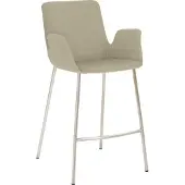 Mayer Barstuhl Sitzmöbel 1222 53 x 49 x 95 cm Edelstahl/taupe 1222_V4_30484
