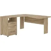 Dmora Schreibtisch Tatienne 159x150,4x75,4h cm Braun 3 Schubladen