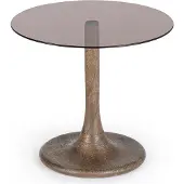 Natur24 Couchtisch Aberdeen 45 x 45 x 40 cm Mangoholz Glas Natur