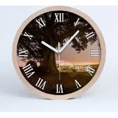 Tulup Holzuhr 30fi cm wanduhr - weiße Spitzen - alter Baum