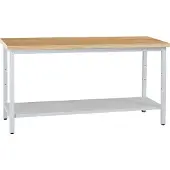 Proregal Werkbank CRICKET mit Ablageboden | HxBxT 84x160x60cm | Traglast 150kg | Grau-Buche