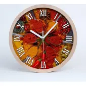 Tulup Holzuhr 25fi cm wanduhr - weiße Spitzen - Gewürze