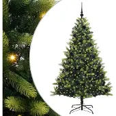 Syfax Künstlicher Klapp-Weihnachtsbaum mit 300 LEDs Grün 180 cm