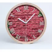 Tulup Holzuhr 20fi cm wanduhr - weiße Spitzen - Ziegelwand