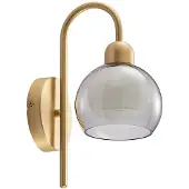 LUCANDE Mylah Wandleuchte mit Glasschirm, messing