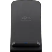 Goobay Wentronic Kabellose Schnellladestation 10 W (schwarz), 1 m - Tischständer für Smartphones mit integrierter kabelloser Schnellladetechnik für Smartphones mit Qi-Standard