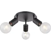 Globo Lighting Strahler Metall schwarz, 3x E27