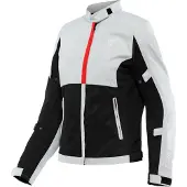 Dainese Outlet Risoluta Air Tex Damen Motorrad Textiljacke, hellgrau/schwarz/rot, 50
