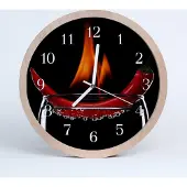 Tulup Holzuhr 20fi cm wanduhr - Chili Küche Feuer