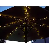 F-H-S International LED Sonnenschirm Lichterkette 160er warmweiß Kabel schwarz FHS 23874