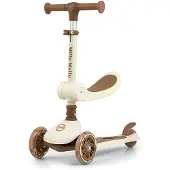 Milly Mally Scooter Fuzzy - Dreirädriger Balance-Roller mit Sitz, LED-Leuchträder, Höhenverstellbare Lenkstange, Sicher und Stabil für Kinder ab 18 Mo