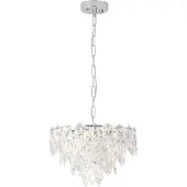 Eglo Hängelampe Carvario, Pendelleuchte Esstisch, Deckenlampe hängend, Stahl in chrom, Glas in klar, E14 Fassung, Ø 47 cm