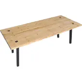 Mendler Esstisch MCW-L75, Tisch Esszimmertisch, Industrial Massiv-Holz MVG- 200x90cm, natur