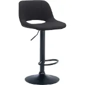 CLP Barhocker Camden Stoff drehbar und höhenverstellbar schwarz Material Gestell Metall matt schwarz