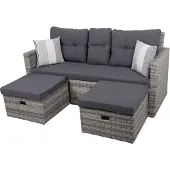 Garden Pleasure Loungesofa "Valletta", beige (beige, grau), B:180cm H:86cm T:75cm, Sofas, Loungesofa