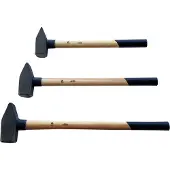 Vago-Tools 3 tlg Set Schlosserhammer Holzstiel 3/4/5 kg Hammer Vorlschlaghammer