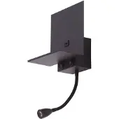 LINDBY Wandleuchte Thorid, schwarz, USB, LED-Leselampe, G9