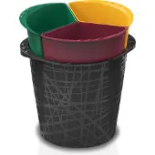 Bama Dreirad-Mülltonne bzw. Abfalleimer mit drei farbigen Fächern à 4,5 Liter