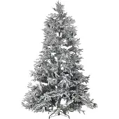 Beliani Weihnachtsbaum 240 cm Weiß / Grün Schneebedeckt mit Kunstschnee und Ständer Weihnachtszeit Weihnachten Wohnzimmer Modern