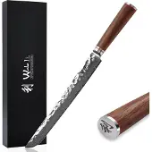 Wakoli Nussbaum Damast Fleischmesser I 27,5 cm Klinge I Nussbaumholzgriff