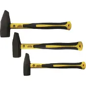 Vago-Tools Schlosserhammer Hammer Hämmer 500/800/1000g 3 tlg Set Fiberglasstiel