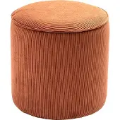 Miliboo - Runder Pouf aus geripptem Samt in verbrannter Erde D40 cm PAUL