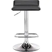 TPFLiving 2er Set Barhocker Dynasty One Gestell Metall in Chromoptik Kunstleder Schwarz