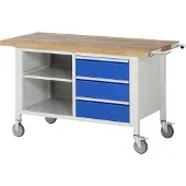 RAU Fahrbare Werkbank 8462, B1500xT700xH880mm, 3x Schublade-TA