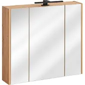 Fun-Möbel Badezimmer Spiegelschrank 80x72cm PANTIN Grau inkl.LED