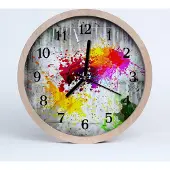 Tulup Holzuhr 20fi cm wanduhr - bunte Flecke