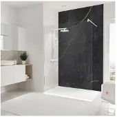 Schulte Duschrückwand DecoDesign ExpressPlus Marmoroptik anthrazit gold Softtouch 255 x 150 cm EP19015254 845