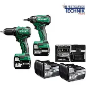 HiKOKI 18V Set Bohrmaschine DS18DD + Schrauber WH18DD + 2 Batterien 5Ah - KC18DDWAZ