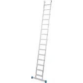 Krause Anlegeleiter , TRBS 2121-2, Arbeitshöhe 4800 mm, 15 rutschfeste Profilstufen mit T 80 mm, Fußstopfen, Quertrav., Alu