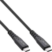InLine USB4 Kabel, USB-C ST/ST, PD 240W, 8K60Hz, TPE schwarz, 1m, 1 m, USB C, USB C, USB4 Gen 3x2, 40 Gbit/s, Schwarz