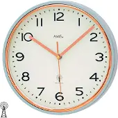 AMS 5509 Wanduhr Funk Funkwanduhr analog grau rund